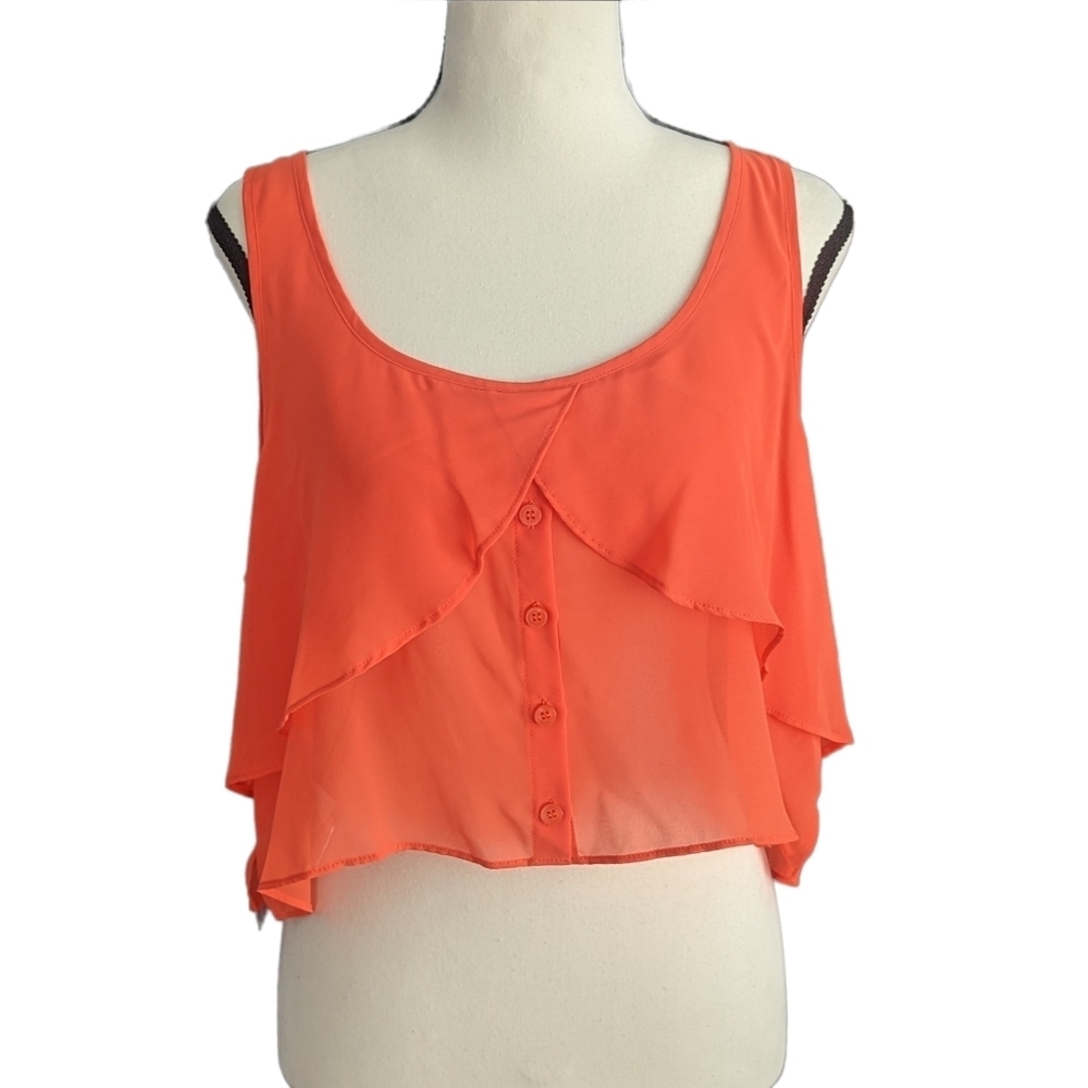 NWT BCBG Sleeveless Crop Top Orange Size L